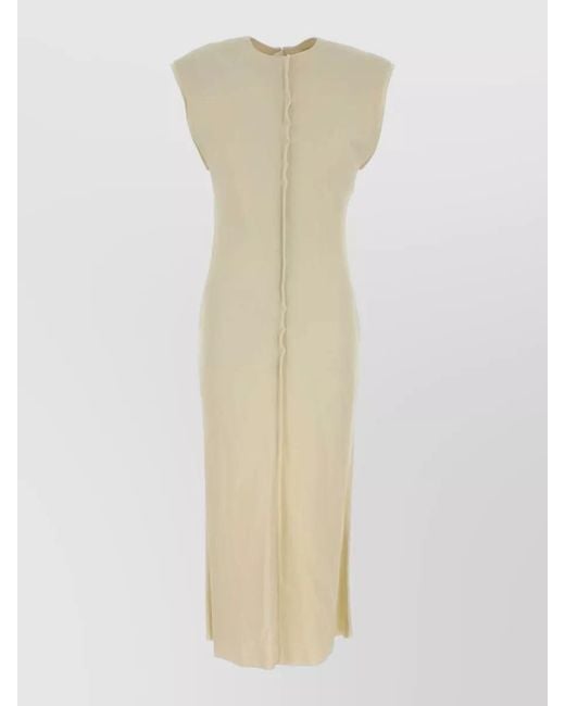 AMI White Stretch Midi Dress
