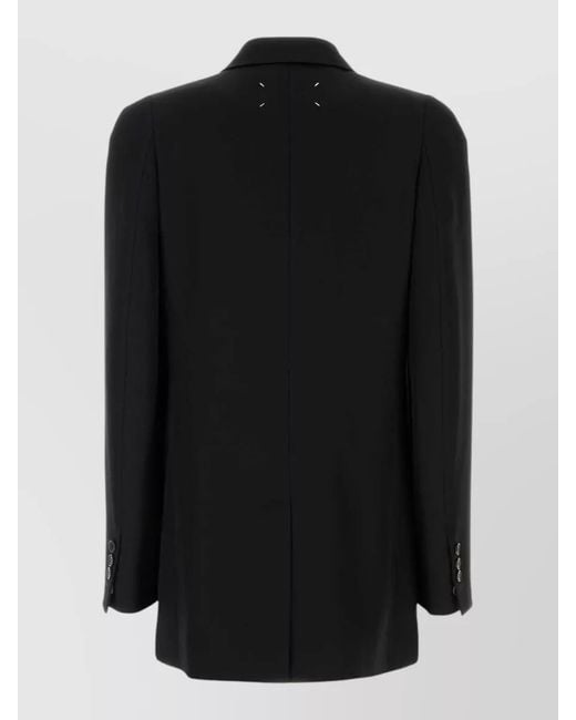 Maison Margiela Black Wool Blazer Double Breasted Button Detailing