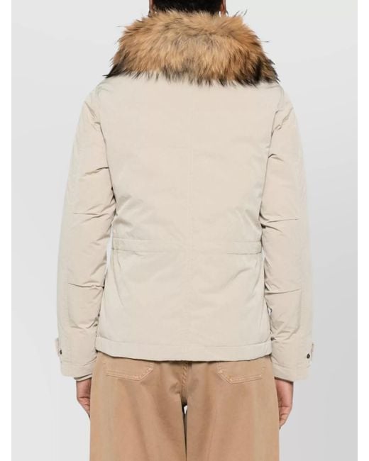 Woolrich Natural Short Down Puffer Jacket