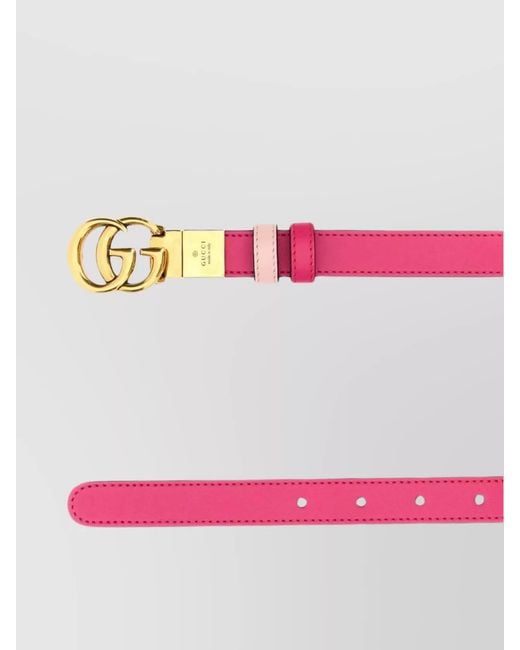 Gucci Pink Marmont Reversible Gg Leather Belt