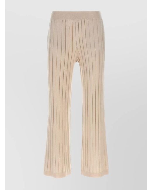 Brunello Cucinelli Natural Cashmere Wide-Leg Trousers