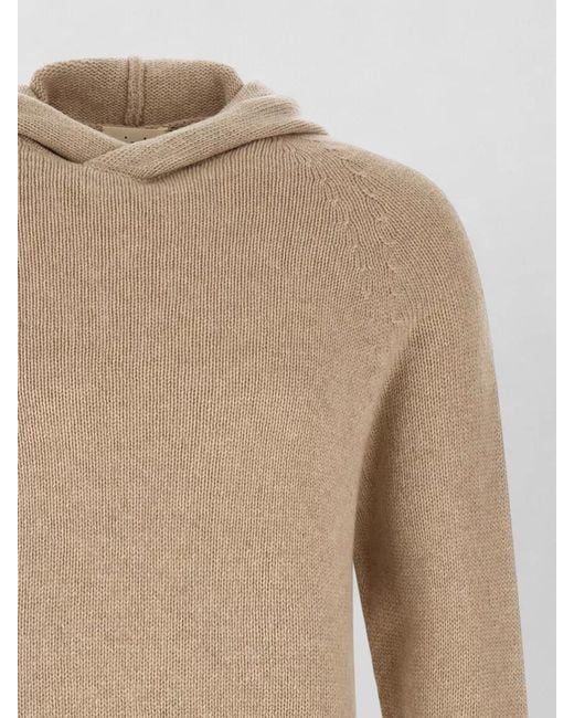 Ma'ry'ya Natural Cashmere Hooded Sweater for men