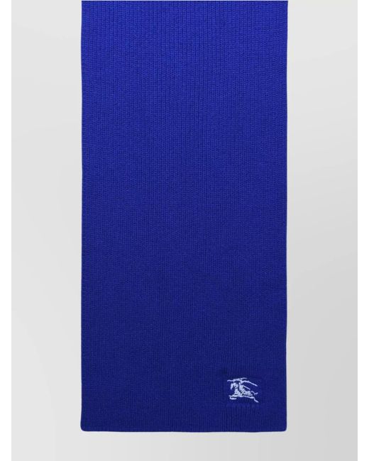 Burberry Blue Cashmere Ribbed Scarf
