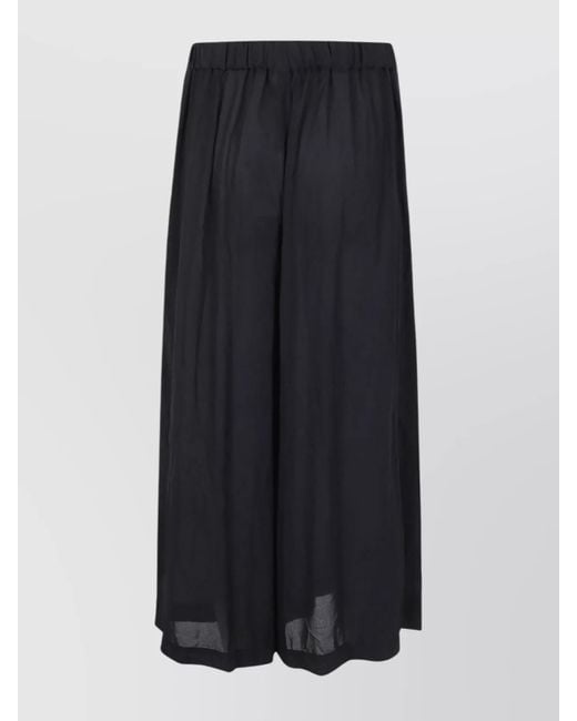 Comme des Garçons Black Wide Leg Sheer Fabric Trousers With Elastic Waistband