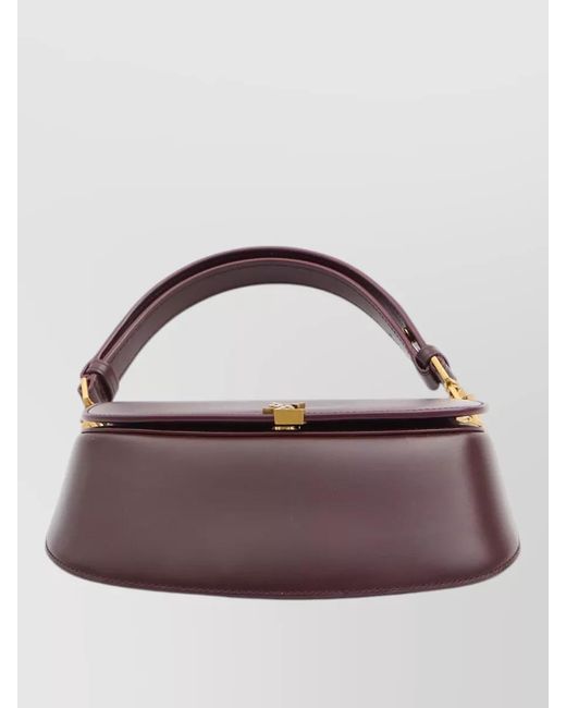 Saint Laurent Purple Voltaire Mini Leather Tote Bag