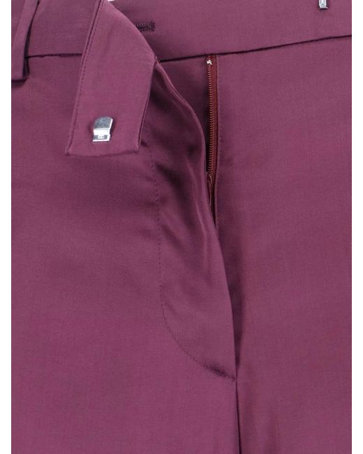 Dries Van Noten Purple Tailored Trousers Belt Loops Side Pockets
