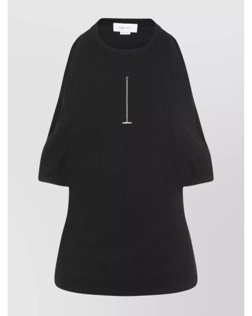McQueen Black Ribbed Cotton Tank Top