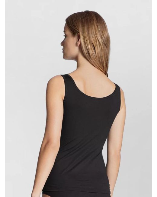 Calida Black Scoop Neckline Sleeveless Stretch Top