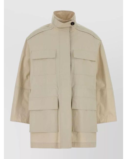 Brunello Cucinelli Natural Cotton Blend Military Jacket