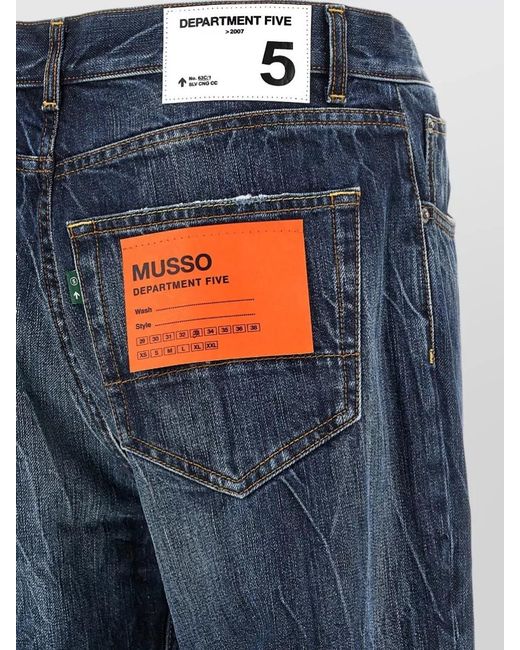 Department 5 Blue Musso Denim Jeans Five Pocket Design for men