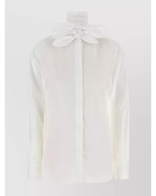 Moschino White Embroidered Cotton Shirt for men