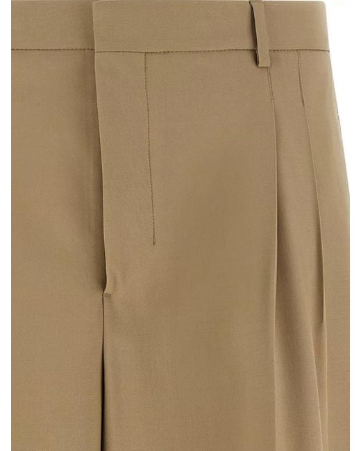 AMI Natural Wool Bermuda Shorts Belt Loops Pleats for men