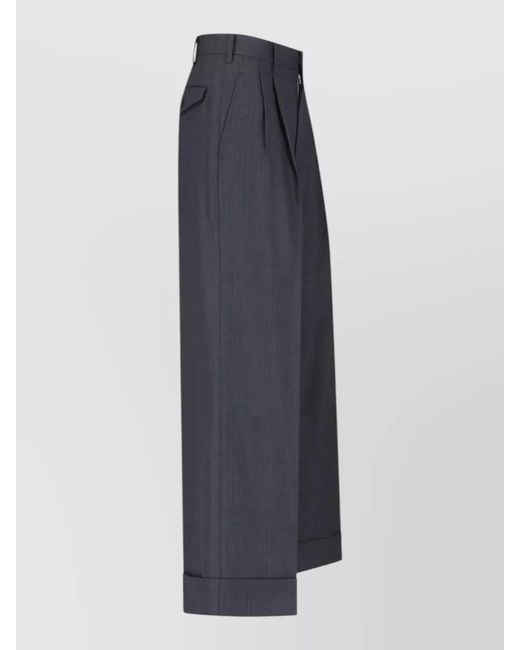 Junya Watanabe Blue Straight-Leg Suit Trousers