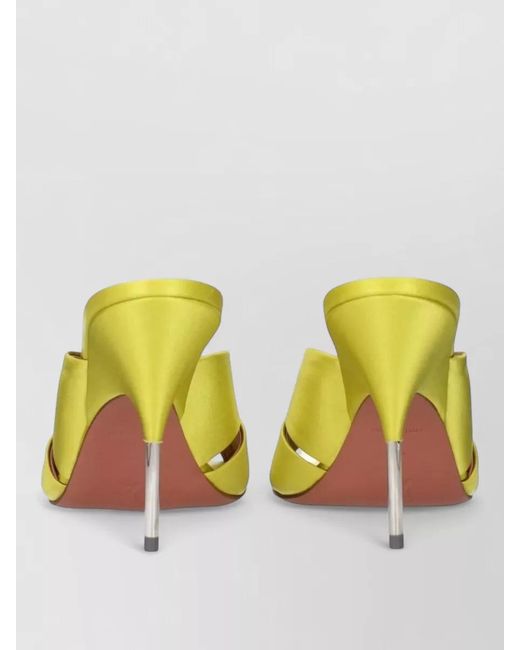 AMINA MUADDI Pink Satin Stiletto Mules