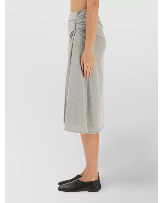 Dries Van Noten Gray Cotton Draped Asymmetric Skirt