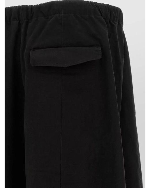Entire studios Black Cotton Loose Barrel-Leg Drawstring Shorts for men