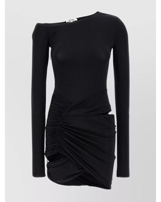 Nensi Dojaka Black Asymmetric Mini Dress