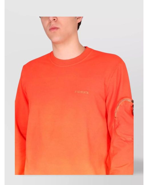 Premiata Orange Ribbed Sweatshirt for men