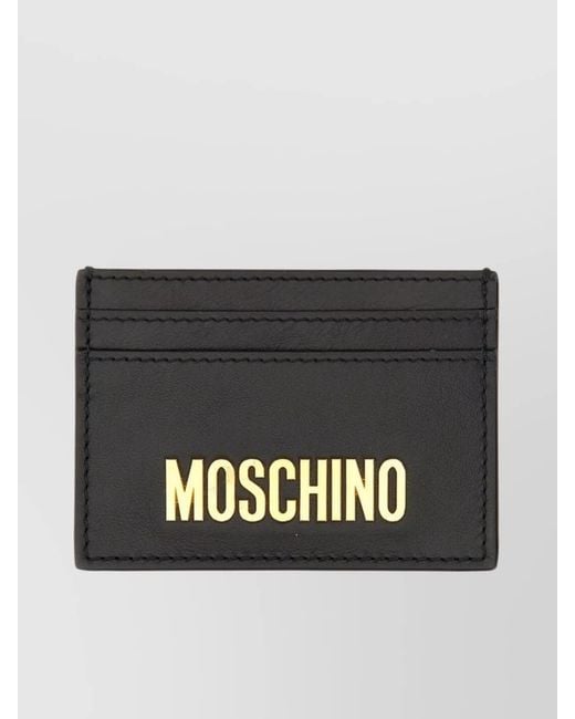 Moschino Black Leather Card Holder for men