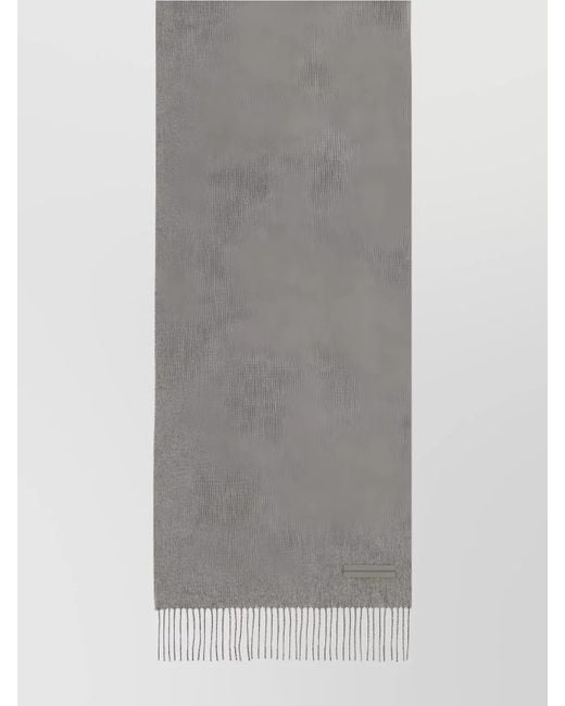 Zegna Gray Fringed Scarves For A Chic Look for men