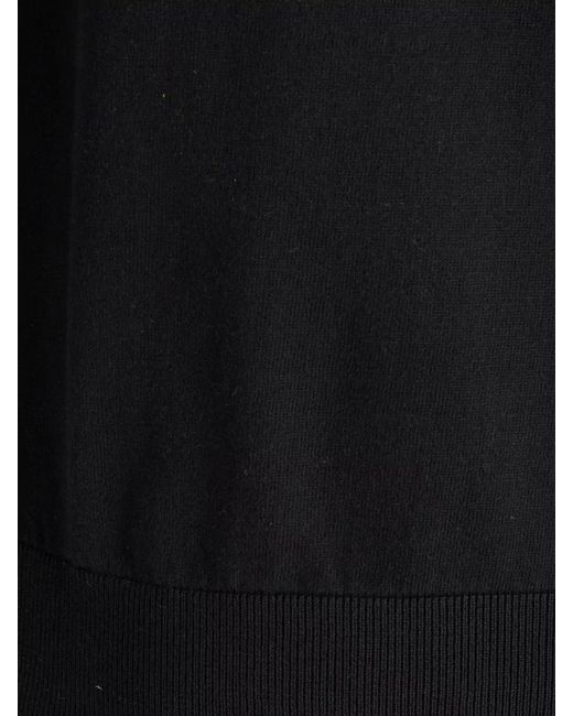 Paolo Pecora Black Crew Neck Knitwear Long Sleeves Ribbed Trim for men