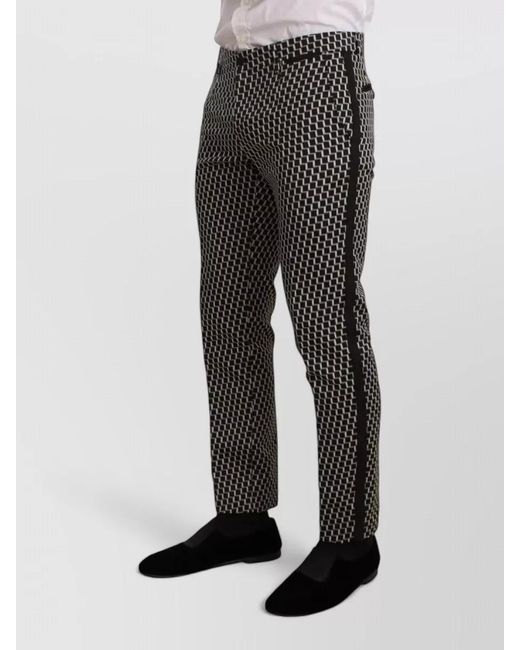 Dolce & Gabbana Gray Checked Three Piece Tuxedo Suit for men