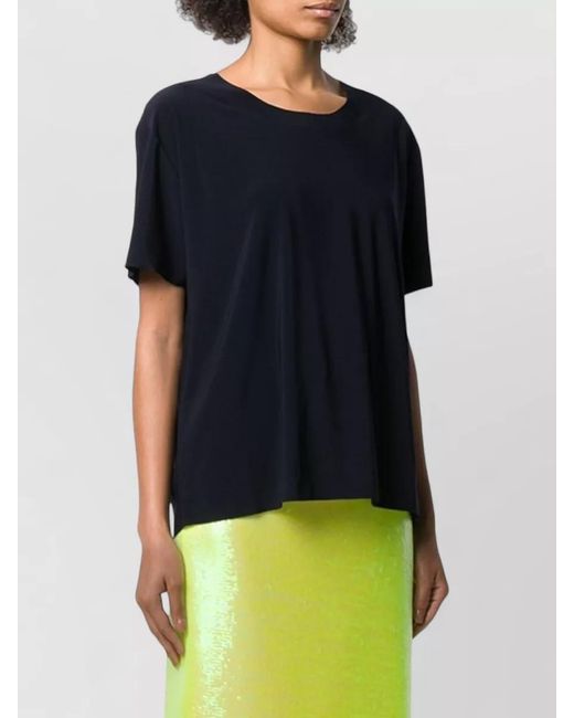 Norma Kamali Blue Boxy Cut Crew Neck Short Sleeve T-Shirt