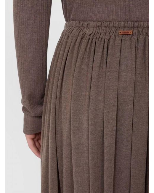 Max Mara White Livrea Long Skirt Lyocell Silk Jersey