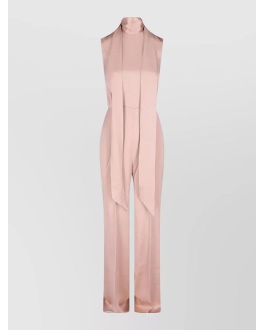 Sa Su Phi Pink Knee Length Dress Open Back Pockets