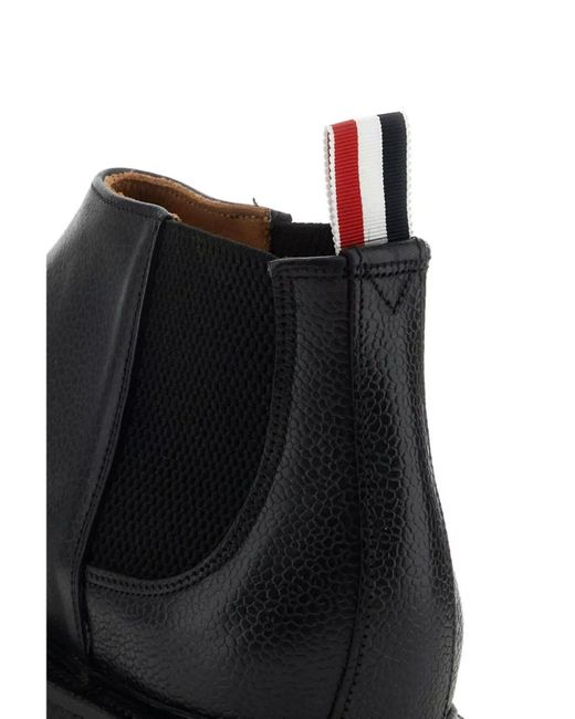 Thom Browne Black Leather Ankle Boots for men