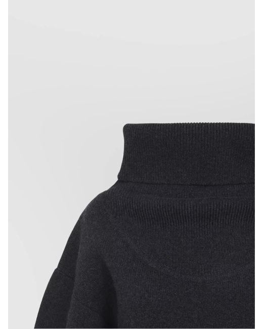 Jacquemus Blue Cashmere-Blend Ribbed Relaxed-Fit Turtleneck Jumper