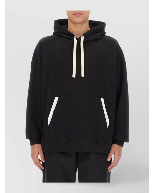 Palm Angels Black Cotton Logo-Print Hoodie for men