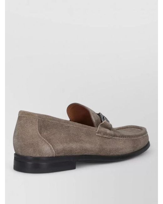 Ferragamo Gray Leather Loafers for men