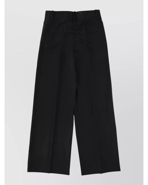 Theory Black Wool Wide-Leg Tailored Trousers