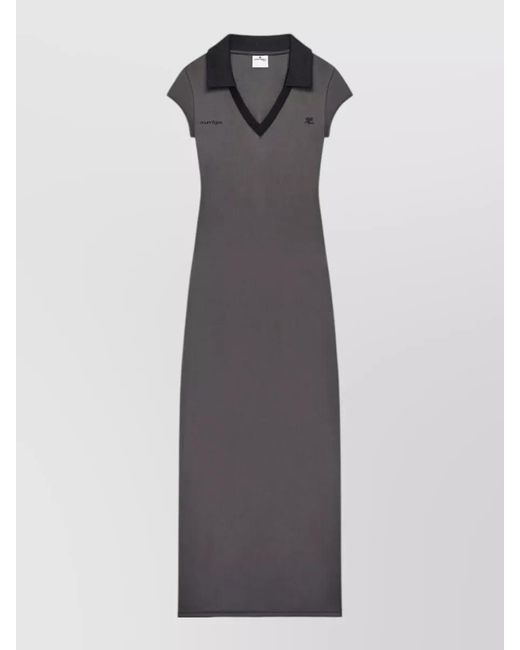 Courreges Gray Cotton Polo Maxi Dress