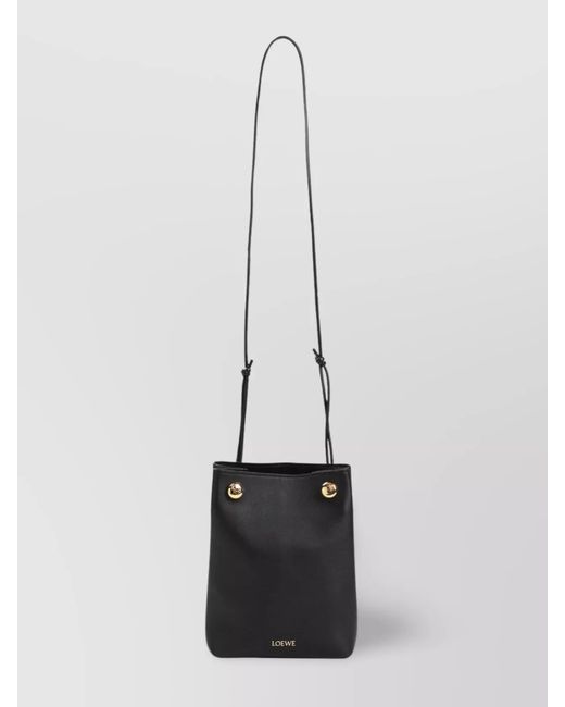 Loewe White Soft Pebble Clutch Anagram Detail