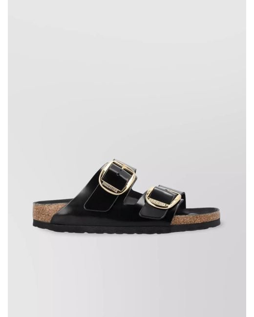 Birkenstock Black Leather Arizona Big Buckle Sandals