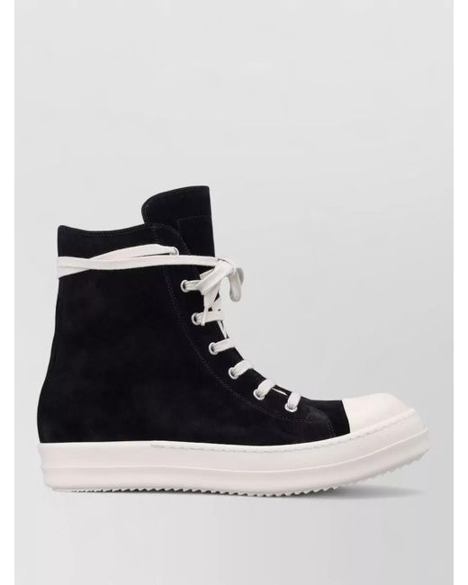 Rick Owens Blue Casual High Top Boots Contrast Toe Cap for men