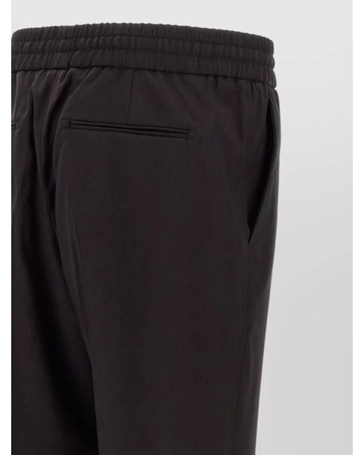 Brioni Black Wool Straight-Leg Trousers for men