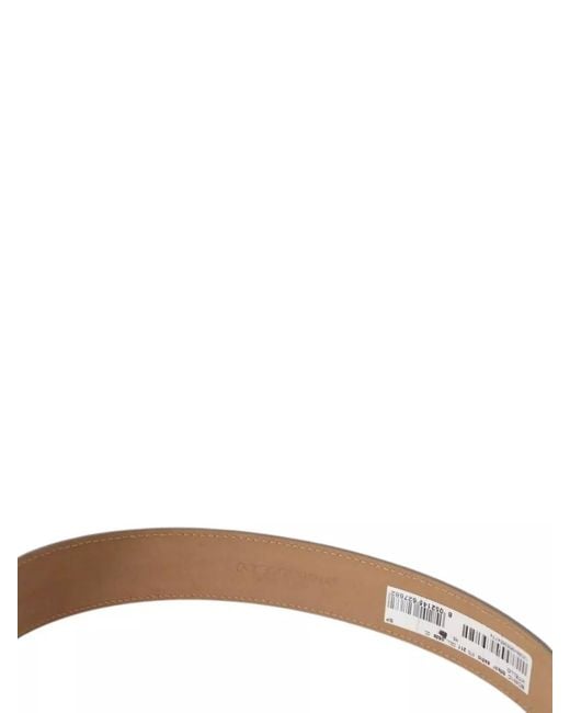 Dolce & Gabbana Gray Leather Belt Tone Logo Buckle