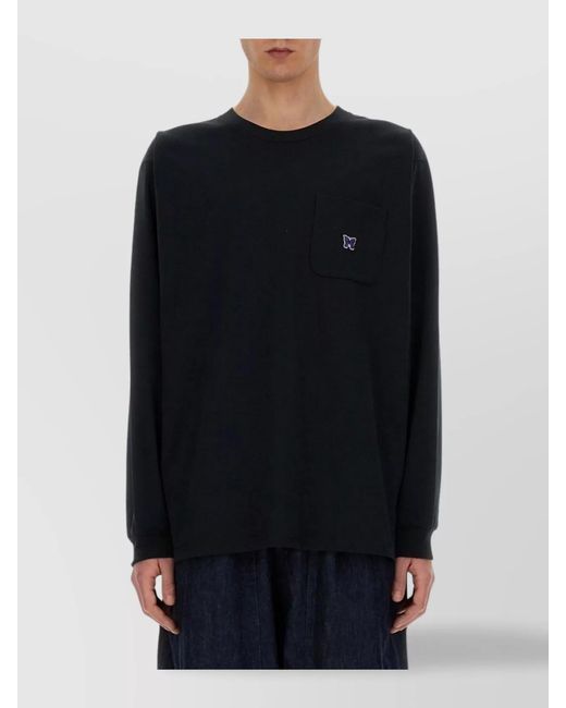 Needles Blue Polyester T-Shirt for men