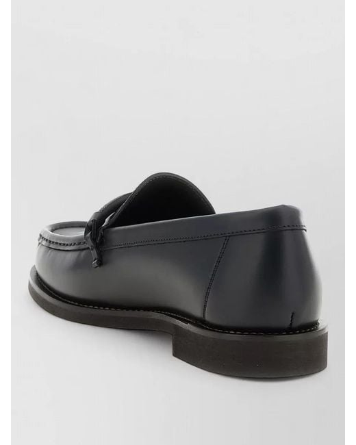Brunello Cucinelli Black Penny Loafer Leather Loafers Monile Detail