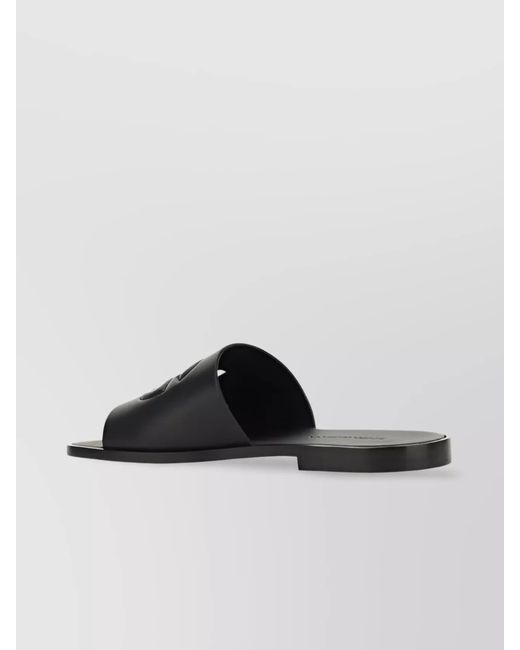 Dolce & Gabbana Black Leather Logo Slides for men