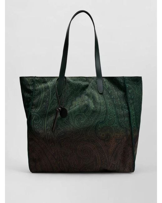 Etro Black Tote Bag Paisley Pattern Everyday Use