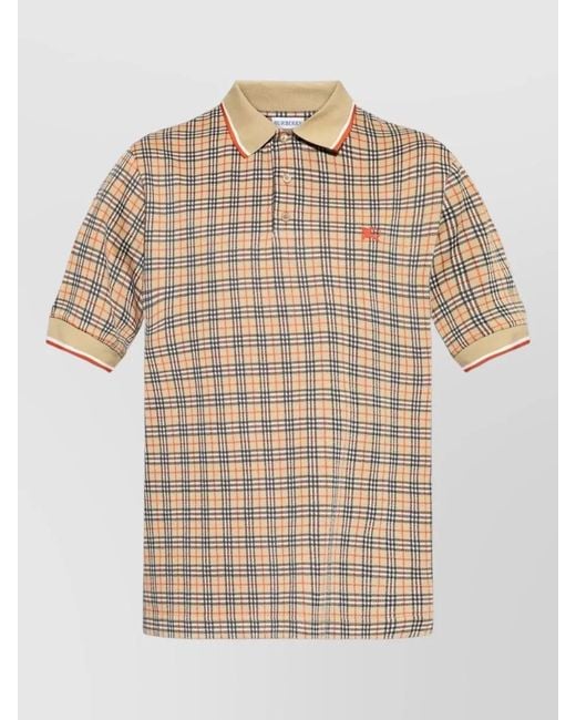 Burberry Natural Check Relaxed-Fit Polo Shirt for men