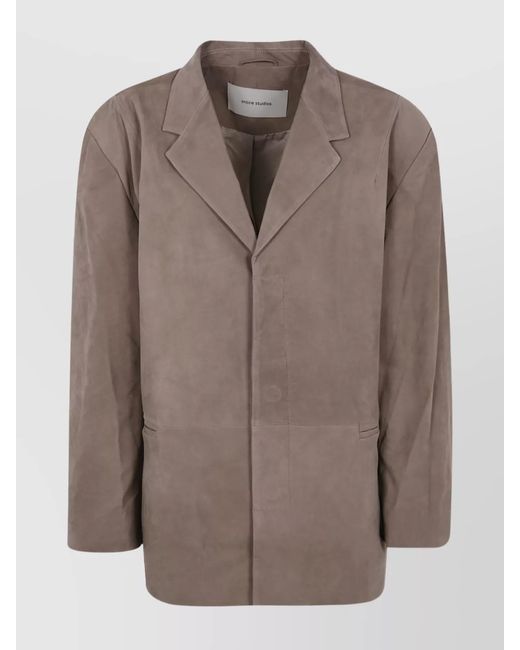 Entire studios Brown Leather Single Breasted Blazer
