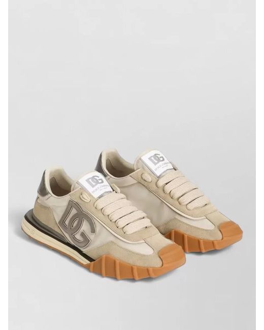 Dolce & Gabbana Natural Leather Low-Top Sneakers for men