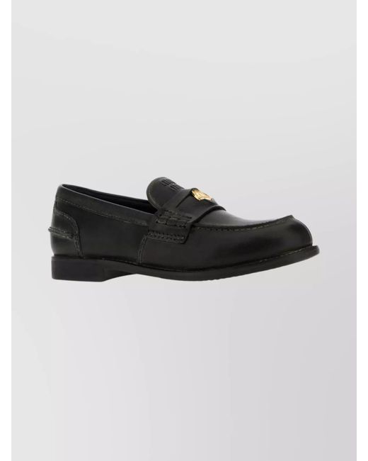 Miu Miu Black Leather Loafers