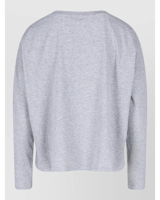 Ma'ry'ya Gray Crew Neck Long Sleeve Top Pocket