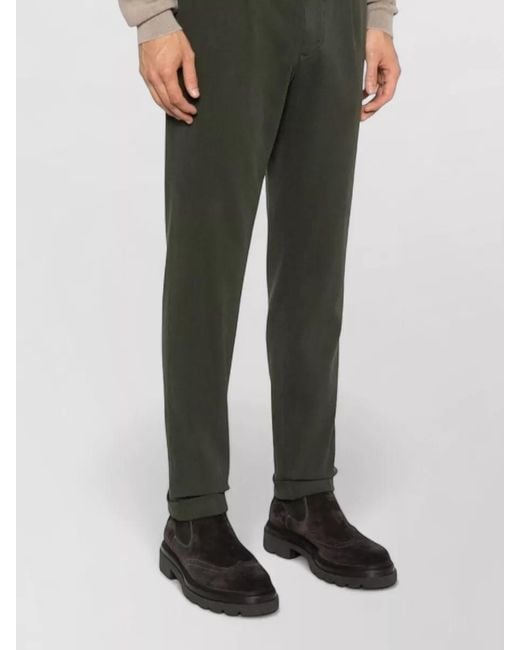 Briglia 1949 Gray Trousers Tapered Leg Stretch Cotton Corduroy for men